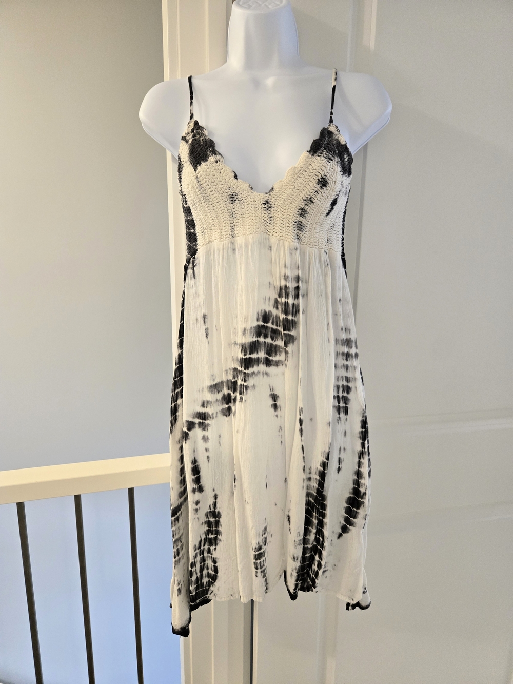 Beach By Exist Boho Dress Tie-dye with Crochet Top S